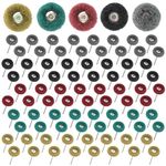 Linkstyle 80 PCS Polishing Buffing Wheel, Abrasive Buffing Polishing Wheels Set with 1/8" (3mm) Shank for Rotary Tools