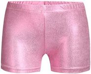 Zaclotre Kid Girls Gymnastic Shorts Ballet Dance Sparkle Short Tumbling Athletic Gymnastics Leotards Pink