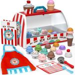 Lehoo Castle Ice Cream Toys for Kids, Ice Cream Shop, Play Food, Play Kitchen Accessories, Ice Cream Toy, Toy Food, Kitchen Toys for Girls, Ice Cream Set, Gift for 3 Year Old Boy Or Girl(Red)