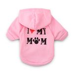 DroolingDog Small Girl Dog Shirts I Love My Mom Dog Hoodies Small Dogs Clothes XS Puppy Girl Hoodies I Love Mommy Shirt