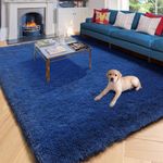 Amdrebio Navy Blue Area Rug for Bed