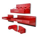 CASOMAN 4PCS Red Magnetic Toolbox Shelf, Tray, Paper Towel Holder, Variety of Use, Durable, Magnets any metal surface