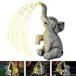 GIGALUMI Upgraded Elephant Statue Garden Decoration True Watering Elephant Figure Solar Powered LED Lights, Gifts for Mum, Birthday Gifts for Women, for mum(15.7 Inch/ 40 cm)