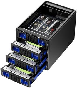 CENMATE Hybrid 3*2.5/3.5" SATA HDD/SSD+3* M / B+M Key M.2 NVMe Enclosure with Cooling Fan and USB A/C 3.2 Gen 2, Hard Drive Enclosure Support 90TB(3*22TB HDD+3*8TB 2230/2242/2260/2280/22110 SSDs)