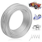 Cruzix Aluminum Armature Wire for Sculpting, 2 mm Thickness Metal Bendable Wire Flexible Wrapping Weaving for Crafts, Jewelry Making, Doll Armature, Modeling DIY (12 Gauge, 118 Ft, Silver)