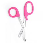 First Aid Scissors Tough Cut Tuff Cut Scissors Trauma Shears Medical Scissors Titanium Bandage Scissors for Nurses Nursing Shears for VET Doctors Students Hospitals Paramedics(6 inches/15.24 cm)(Pink)