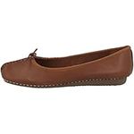 Clarks Women's Freckle Ice Ballet Flats, Brown (Dark Tan Leather), 6.5 UK