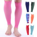 Doc Miller Compression Calf Sleeve for Men & Women, Premium Medical Grade, 20-30mmHg Graduated Support for Running, Calf Tear, Shin Splints, Knee High, Pink Calf Sleeves, Medium Size, 1 Pair