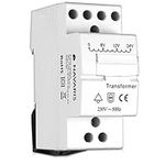 Navaris Door Bell Transformer 8V 12V 24V - for Wired Doorbell Chimes - DIN Rail Mountable 8VA 230V Mains Converter 8/12/24 Volts Output - White