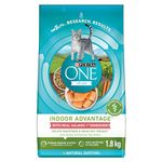 Purina ONE +Plus Dry Cat Food, Indoor Advantage Salmon - 1.8 kg Bag