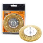 GSK Cut 100mm Brass Wire Wheel Brush for Drill Rust Paint & Polishing ¼ inch shank