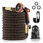 Expandable Garden Hose 100ft - Flexible Retractable Water Hose with10 Function Spray Gun