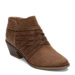 LifeStride Women's Prairie Ankle Boot, Brown, 9 Wide