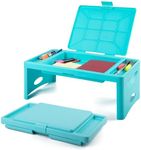 Foldable Lap Desk with Storage Pocket- | Perfect use for Children's Activites, Travel, Breakfast in Bed, Gaming and Much More! Great for Kids and Teens! (Teal Blue)