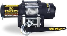 Novawinch Fenix 2500 Wire Cable Winch - 2500 lb Electric Winch 12 Volt - ATV UTV Pulling Winch - Steel Wire Rope with 4 Way Roller Fairlead - 3 Stage Planetary Gearbox - Mechanical Load Holding Brake