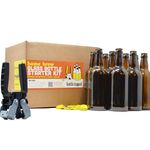 Home Brew Amber Glass Bottle Starter Kit – 10 x Bottles, 20 x Caps, 1 x Capping Machine – Beer, Cider, Kombucha – Suitable for Bottling 5 litres / 1 gallon / 9 pints