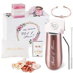 Maid Of Honor Gifts Box Maid of Honor Stemless Stainless Steel champagne glasses Maid of Honor Proposal Gift,Will You Be My Maid of Honor,Rose Gold Cup