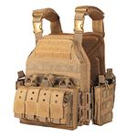 YAKEDA Tactical Vest Quick Release Airsoft Vest Adjustable for Adults (Mud color)