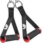 iVee international Gym Handles- with Solid ABS Cores and Welded D-Rings, Strong Nylon Webbing,Resistance Band Handles, Cables Handles Compatible with Cable Machines [1Pair] (Red)