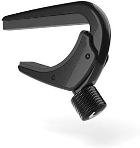 D'Addario Accessories Ukulele Pro Capo - For Soprano, Concert, Tenor, Baritone Ukuleles - 4 String Ukulele Capo - Micrometer Tension Adjustment for Buzz-Free, In-Tune Performance - Black