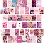 CY2SIDE 50PCS Pink Aesthetic Picture for Wall Collage, 50 Set 4x6 inch, Rosy Collage Print Kit, Warm Color Room Decor for Girls, Wall Art Prints for Room, Dorm Photo Display, VSCO Posters for Bedroom