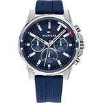 Tommy Hilfiger Analogue Multifunction Quartz Watch for Men with Blue Silicone Bracelet - 1791791