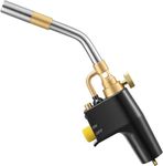 MAPP Propane Torch, Portable Gas Torch Heavy Duty Plumbing Soldering Brazing Blow Torch High Heat Gas Soldering Plumbing Trigger Start Soldering Torch for Welding Paint Searing Steak