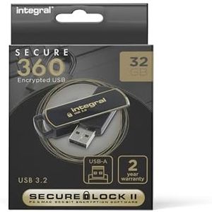 Integral 32GB Courier-197 256-Bit USB Stick Encrypted - USB Stick Password Protected - FIPS 197 Certified, Super USB 3.0 Transfer Speeds XTS-AES