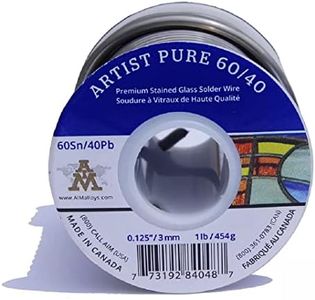 AIM Artist Pure 60/40 Stained Glass Solder, 0.125inch, 1lb (3mm / 454g)