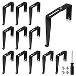 12pcs Adjustable Cubicle Wall Hangers, Metal Cubicle File Hooks Cubicle Picture Hangers with a Cross Screwdriver Universal Partition Hanger Set for Panels of 1.37-3.5inch Thickness (Black)