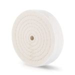 Drixet Rigid 8 Inch Extra Thick Cotton Treated Spiral Sewn Buffing/Polishing Wheel with a 5/8” Center Arbor Hole, (80 Ply)