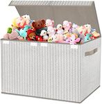 VERONLY Toy Box Chest Organizer Bins for Boys Girls Kids, Large Collapsible Fabric Storage Container with Flip-Top Lid & Handles for Clothes,Blanket,Nursery,Playroom,Bedroom,Tree Branch Pattern (Gray)