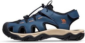CAMEL CROWN Men's Hiking Sandals Anti-Slipping Athletic Water Shoes with Arch Support Closed Toe Outdoor Summer Camping Sandal for Beach Dark Blue