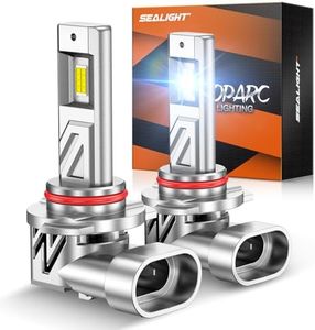 SEALIGHT HB3/9005 Bulb, 800% 44,000LM Super Bright 9005 LED HeadLight Bulbs, 6500K Cool White with Fan, Real 1:1 Stock Size, 3Mins Easy Plug-N-Play, IP68 Waterproof, 2 Pack