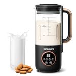 Automatic Nut Milk Maker, 35 OZ Homemade Almond, Oat, Soy, Plant-Based Milk and Non-Dairy Beverages, Almond Milk Maker with Delay Start/Keep Warm/Boil Water, Soy Milk Maker with Nut Milk Bag(Black)