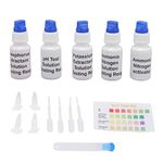 5 Bottles Soil Test Liquid Solution PH Nitrogen Phosphorus Potassium Measuring Soil Test Kit for Agriculture Horticultural Gardening Fertility Test Box