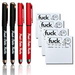 Gag Gifts Pad and Pen, 4PCS Small Notepad and Pen Set, Fuck Note Pads Ballpoint Pens, Fucks to Give Office Supplies, Desk Accessories for Friends Coworkers Funny Christmas Gifts for Men Women