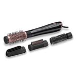 BaByliss Perfect Finish AS126E Hot Air Brush, 1000 W Hair Dryer Brush with 3 Attachments for Smoothing, Volume and Shaping, 2 Temperature Levels and Cooling Air Function, Ion Technology for Anti-Frizz