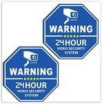 2 x PVC Warning 24 Hour Security System Auto B 65