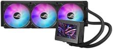 ROG Ryujin III 360 ARGB all-in-one liquid CPU cooler with 400mm radiator. Asetek 8th gen pump, 3 120mm fans, 3.5” color LCD and flagship looks, usable with Intel LGA 1700, 115x, 1200 & AM4, AM5 socket