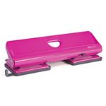 Rapesco 1385 720 4-Hole Metal Punch, 22 Sheet Capacity, Hot Pink