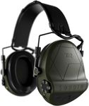 Sordin T2 ear muffs 303006-10P – Military standard hearing protection with leather headband – active and electronic – olive