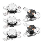 uxcell KSD301 Thermostat 105°C/221°F 10A Normally Closed N.C Adjust Snap Disc Temperature Switch for Microwave,Oven,Coffee Makers 5pcs,Bakelite Material