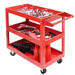 Youyijia 3 Tier Shelf Tool Trolley 66 * 35 * 65cm 450lb Cart ool Storage Trolley Wheel Heavy Duty Garage DIY Storage Trolley for Transport Tools Workshop