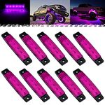 PSEQT 10Pcs LED Rock Strip Lights Car Exterior Underglow Wheel Fender Well Lighting Kits Waterproof for Golf Cart Wrangler Offroad Truck RV UTV ATV Snowmobile (Purple)