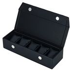 Hard Craft Watch Organizer Holder Jewelry Accessories Display Storage Case Watch Organiser Collection Box 5 Slots In PU Leather For Men Women Black Color