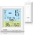 Indoor Outdoor Thermometer Wireless USB & Battery Powered, Temperature Humidity Monitor Weather Station with 330FT Remote Range, 3 Adjustable Backlight, 3 Temperature Alerts (Multi)