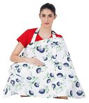 BabyFlyi Essentials Maternity/Nursing Cover/Feeding Cloaks/Breast Feeding Apron-Navy Lemon Cotton Blend Fabric - Pack of 1