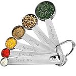 Measuring Spoons Sets Stainless Steel Teaspoons Set of 6 Measure Scoop Tablespoons, Engraved Scale Spoon for Liquid & Dry Ingredients, Kitchen Utensils for Baking Measurements, Fit in Spice Jars