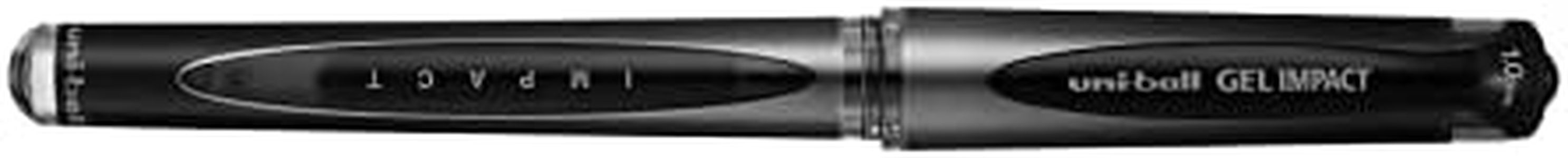 uni-ball UM-153S Signo Gel Impact Black Rollerball Pens. Premium Broad 1.0mm Ballpoint Tip for Super Smooth Writing, Colouring, Drawing. Refillable Fade & Water Resistant Uni Super Ink. 13pc Multipack